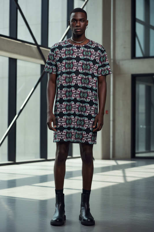 Vestido turquesa-rosa - Andrógino