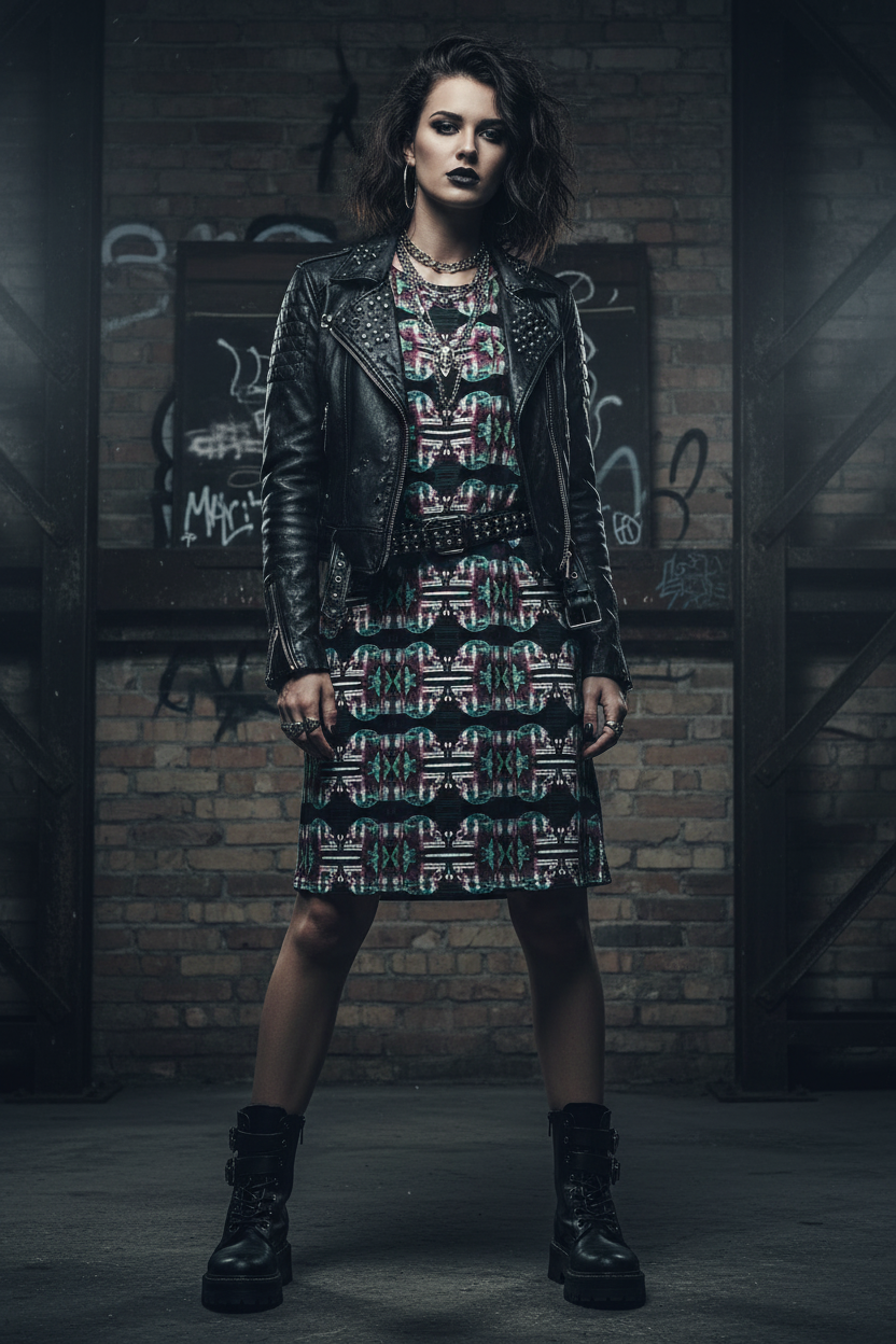 Vestido turquesa-rosa - Rock