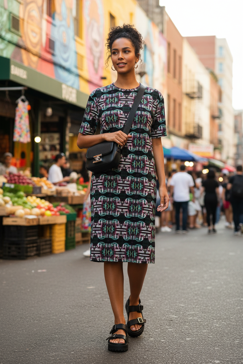 Vestido turquesa-rosa - Urbano